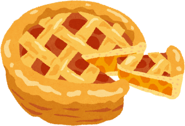 Illustration of a Deliciously Cut Apple Pie